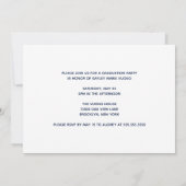 Navy Blue Abschluss Class of 2023 Custom Party Einladung (Rückseite)