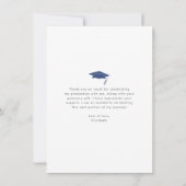 Navy Blue Abschluss Foto fett moderner Typografie Dankeskarte (Rückseite)