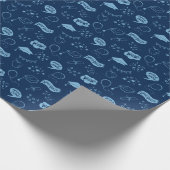 Navy Blue Abschluss Handgezeichnetes Scribble-Must Geschenkpapier (Ecke)