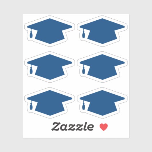 Navy Blue Abschluss Hat Grad Cap Umschlag versiege Aufkleber (Blatt)