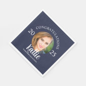 Navy Blue Abschluss Herzlichen Glückwunsch Foto Serviette (Ecke)