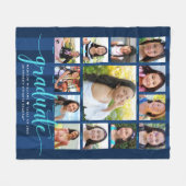 Navy Blue Abschluss K-12 Foto Collage Script Fleecedecke (Vorderseite (Horizontal))