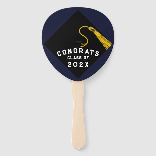 Navy Blue Abschluss Novelty Fächer (Rückseite)