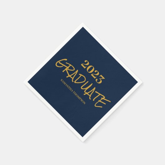 Navy Blue Abschluss Paper Napkin Serviette (Ecke)