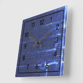 Navy blue abstract geometric pattern quadratische wanduhr (Winkel)
