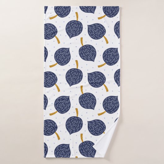 Navy Blue Abstrakt Flying Bomb Fruchtmuster Badehandtuch (Badehandtuch)
