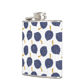 Navy Blue Abstrakt Flying Bomb Fruchtmuster Flachmann (Links)