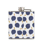 Navy Blue Abstrakt Flying Bomb Fruchtmuster Flachmann (Rückseite)