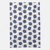 Navy Blue Abstrakt Flying Bomb Fruchtmuster Geschirrtuch (Vertikal)