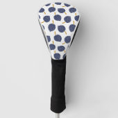Navy Blue Abstrakt Flying Bomb Fruchtmuster Golf Headcover (Vorderseite)