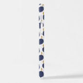 Navy Blue Abstrakt Flying Bomb Fruchtmuster iPhone Hülle (Linke Seite)