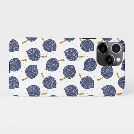 Navy Blue Abstrakt Flying Bomb Fruchtmuster iPhone Hülle (Rückseite (Horizontal))