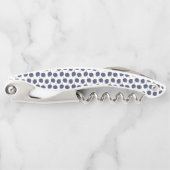 Navy Blue Abstrakt Flying Bomb Fruchtmuster Kellnermesser (Vorderseite)