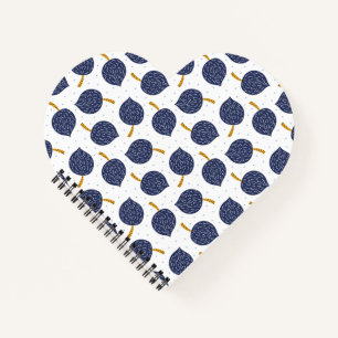 Navy Blue Abstrakt Flying Bomb Fruchtmuster Notizblock
