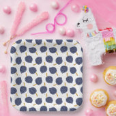 Navy Blue Abstrakt Flying Bomb Fruchtmuster Pappteller (Party)