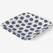 Navy Blue Abstrakt Flying Bomb Fruchtmuster Pappteller (Gewinkelt)