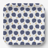 Navy Blue Abstrakt Flying Bomb Fruchtmuster Pappteller (Vorderseite)