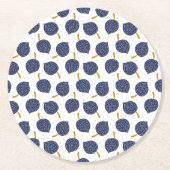 Navy Blue Abstrakt Flying Bomb Fruchtmuster Runder Pappuntersetzer (Vorderseite)