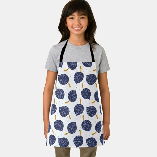 Navy Blue Abstrakt Flying Bomb Fruchtmuster Schürze (Insitu)