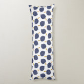 Navy Blue Abstrakt Flying Bomb Fruchtmuster Seitenschläferkissen (Rückseite (Vertikal))