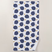 Navy Blue Abstrakt Flying Bomb Fruchtmuster Strandtuch (Vorderseite)