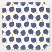 Navy Blue Abstrakt Flying Bomb Fruchtmuster Untersetzer (Vorderseite)