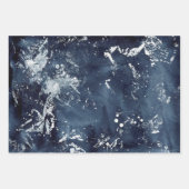 Navy Blue Abstrakt Painterly Geschenkpapier Set (Vorderseite 2)