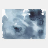 Navy Blue Abstrakt Painterly Geschenkpapier Set (Vorderseite)