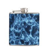 Navy Blue Abstrakt Pattern Flachmann (Vorderseite)