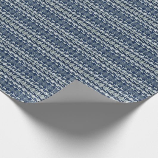Navy Blue Abstrakt Pattern Geschenkpapier (Ecke)