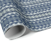 Navy Blue Abstrakt Pattern Geschenkpapier (Rolleneckpunkt)