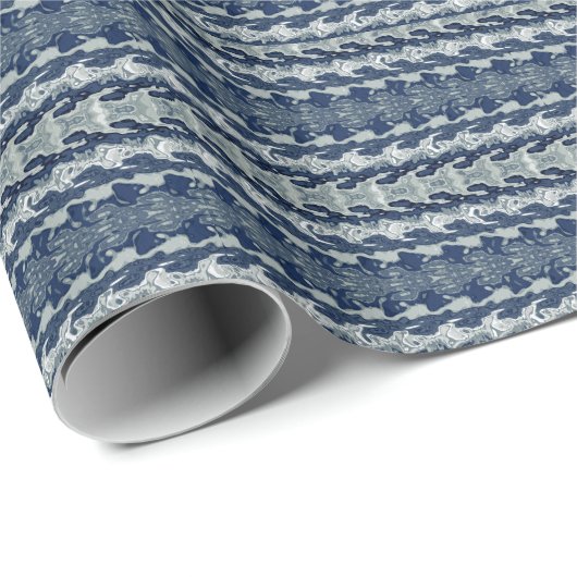 Navy Blue Abstrakt Pattern Geschenkpapier (Rolleneckpunkt)