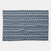 Navy Blue Abstrakt Pattern Geschirrtuch (Horizontal)