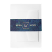 Navy Blue Abstrakt Pattern Gold Wedding Einladungsbanderole (Vorderseite Beispiel)