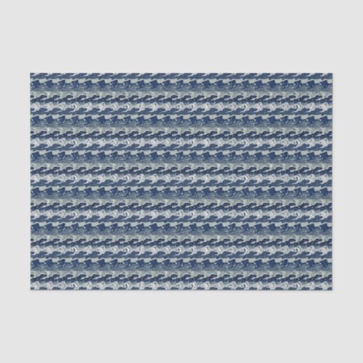 Navy Blue Abstrakt Pattern Seidenpapier (Vorderseite)