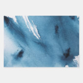Navy Blue Abstrakt Watercolor Textur Geschenkpapier Set (Vorderseite)