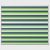 Navy Blue, Action Green, White Horizontal Strip Geschenkpapier (Flach)