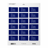 Navy Blue Address Sticker Adressaufkleber (Vorne)