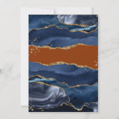 Navy Blue Agate Burnt Orange Wedding Einladung (Rückseite)