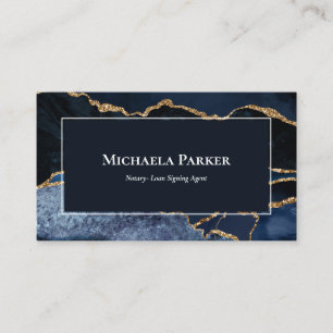 Navy Blue Agate Geode Beruflich Visitenkarte