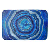 Navy Blue Agate Geode Digitale Kunst Badematte (Vorderseite)