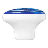 Navy Blue Agate Geode Digitale Kunst Keramikknauf (Seitenansicht)