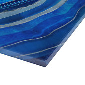 Navy Blue Agate Geode Digitale Kunst Schneidebrett (Ecke)