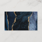 Navy Blue Agate Geode Gold Glitzer Real Anwesen Visitenkarte (Rückseite)