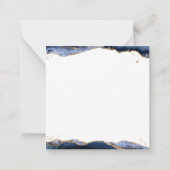 Navy Blue Agate Geode Gold Glitzer Script Monogram Mitteilungskarte (Rückseite)
