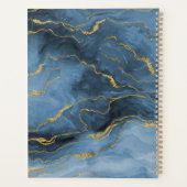 Navy Blue Agate Geode Monogram Planer (Rückseite)