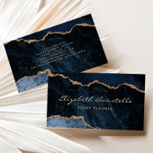 Navy Blue Agate Gold Glitzer Luxus Business Card Visitenkarte