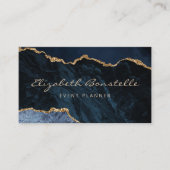 Navy Blue Agate Gold Glitzer Luxus Business Card Visitenkarte (Vorderseite)