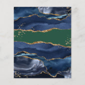Navy Blue Agate Green Wedding Einladung (Rückseite)