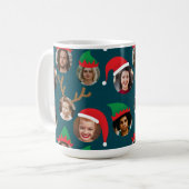 Navy Blue Albern Christmas Hat sechs Foto Collage Kaffeetasse (Vorderseite Links)